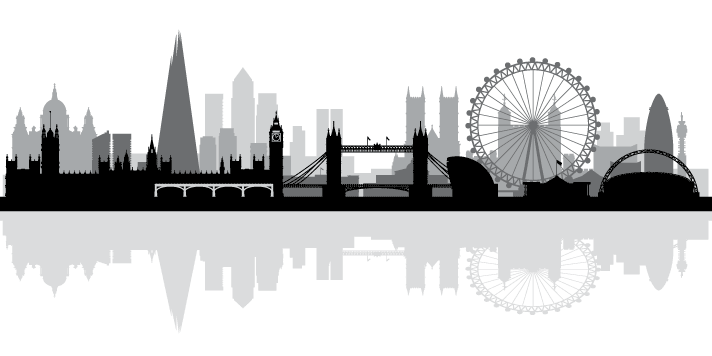 London skyline in shadow London skyline in shadow