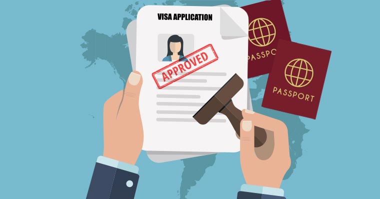 Approved visa application stamp