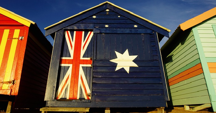 Australian flag on house