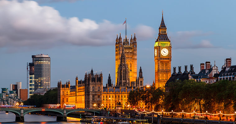 Big Ben from the Thames at night