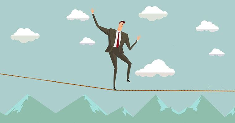 businessman balancing