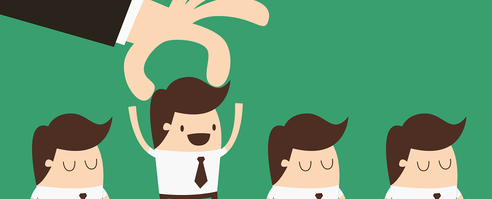 Hand picking up man in tie