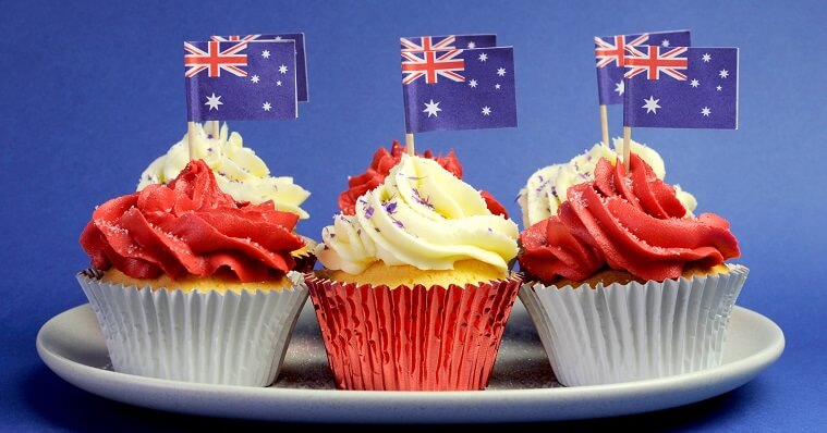 Cupcakes with Australian flag decoration