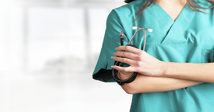 Female doctor with stethoscope Female doctor with stethoscope
