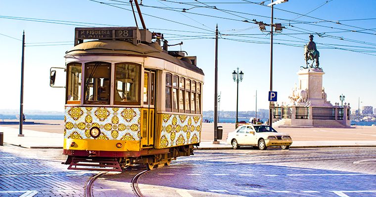 A tram in Lisbon