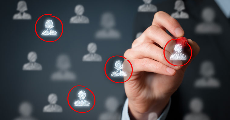 Hand circling and selecting people
