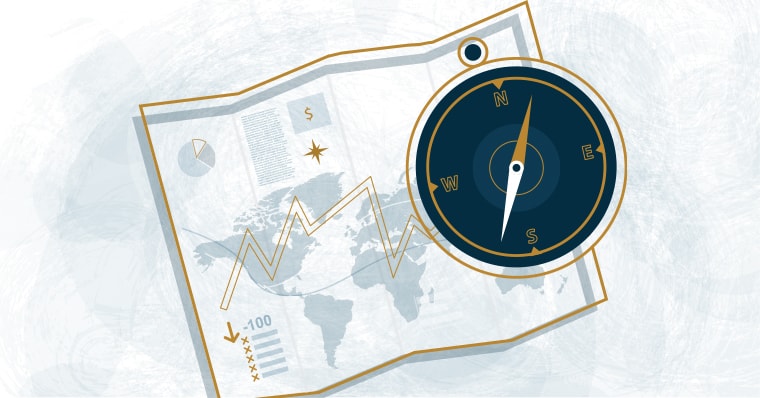 A compass pointing the way to the right investment