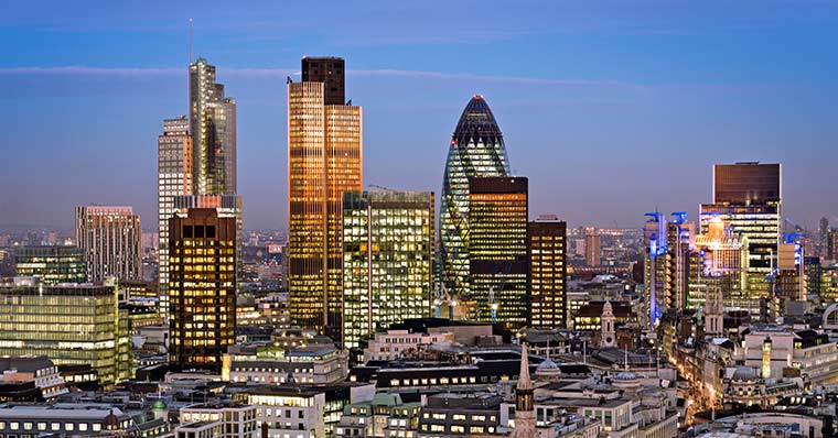London skyline at night London skyline at night