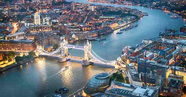 London sunset thames dusk