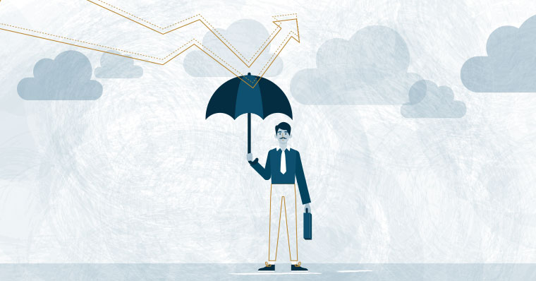 Man with umbrella
