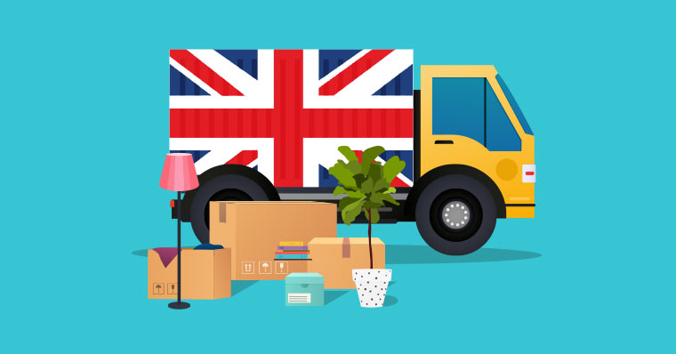 moving truck uk flag
