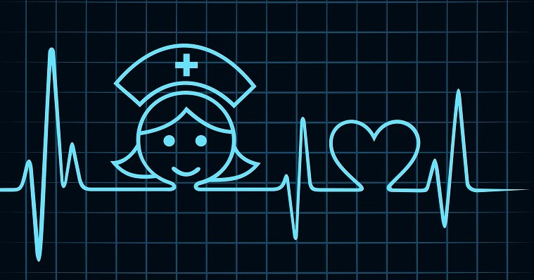 Nurse image on heart monitor 