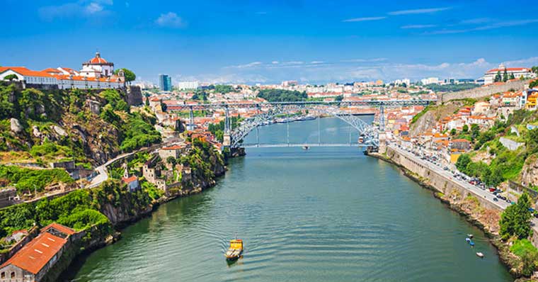 Overlooking a bridge in Porto Overlooking a bridge in Porto
