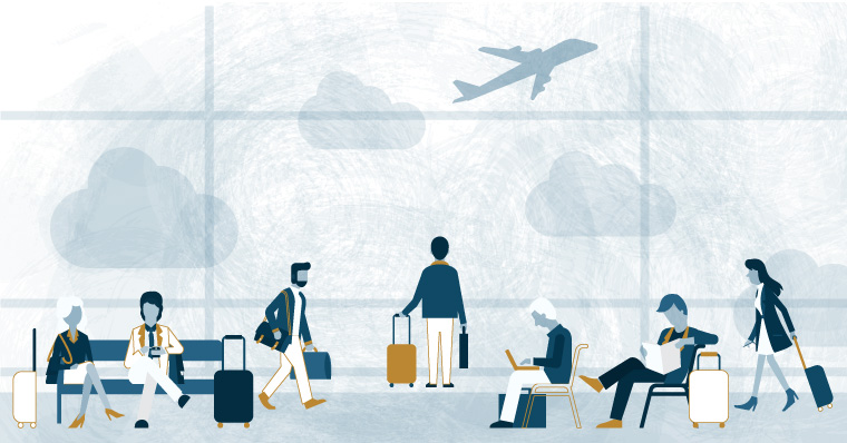 People at airport