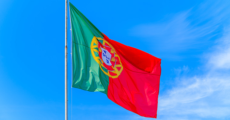 portuguese flag blue sky