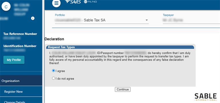 sarsguide18 Sars Efiling tax practitioner request tax type transfer authority access