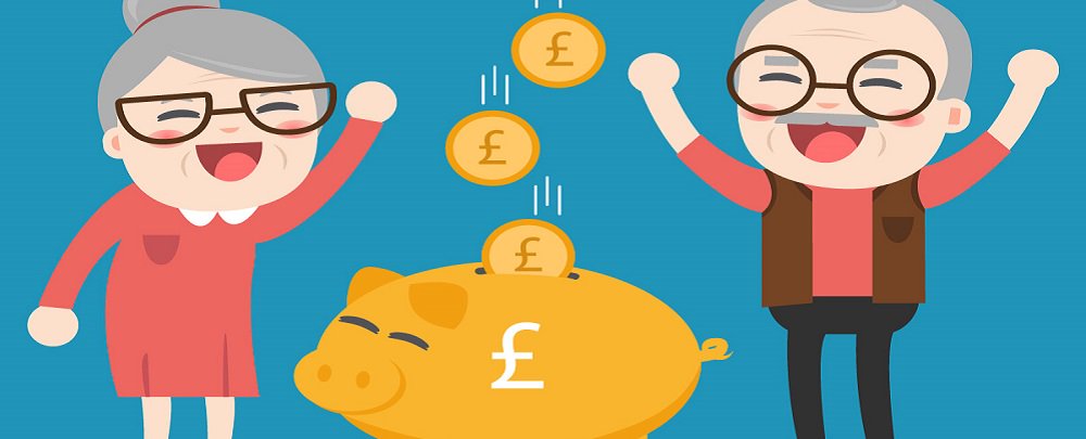 Pensioners and a piggy bank 