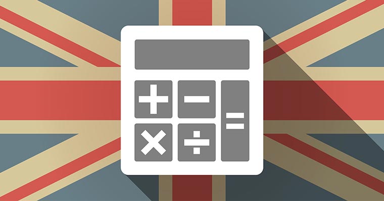 UK flag with calculator