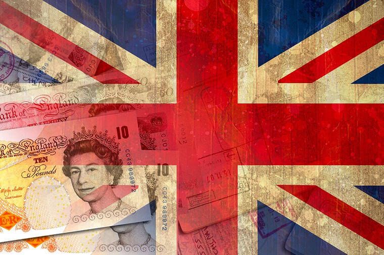 Union jack and pounds