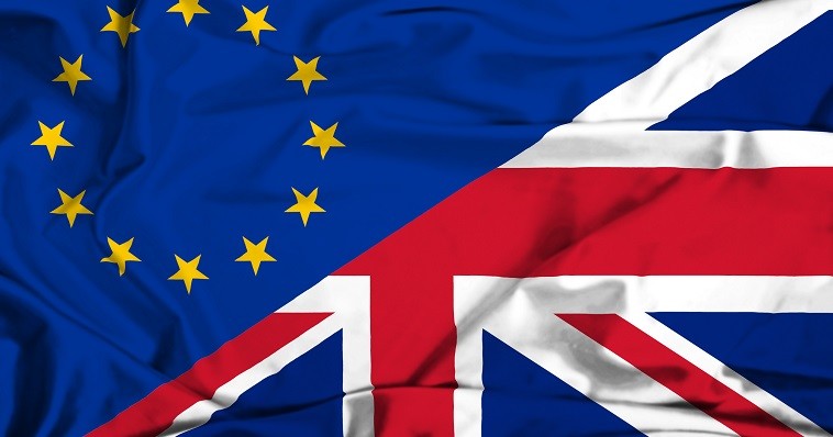 EU and UK flags together EU and UK flags together