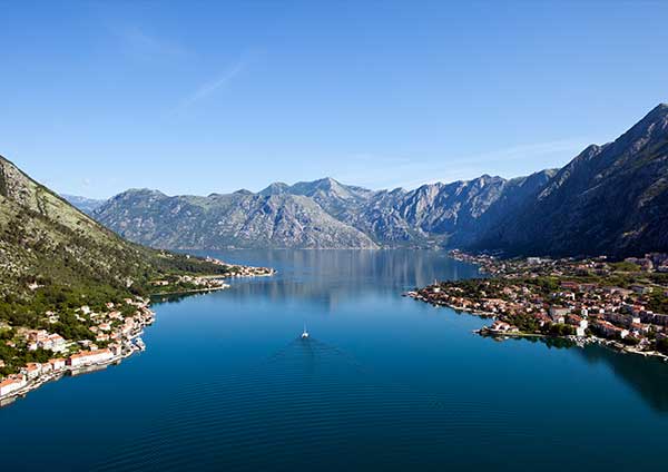 Kotor Bay aerial photo