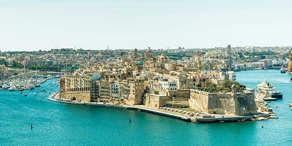 Panoramic view of Valletta in Malta Panoramic view of Valletta in Malta