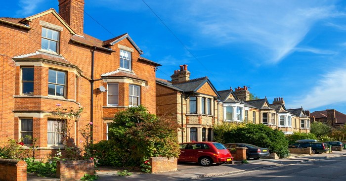 London Apartments- with cars parked outside