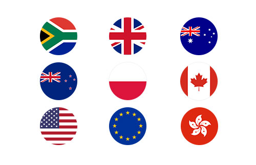 Flags of various countries as circles Flags of various countries as circles