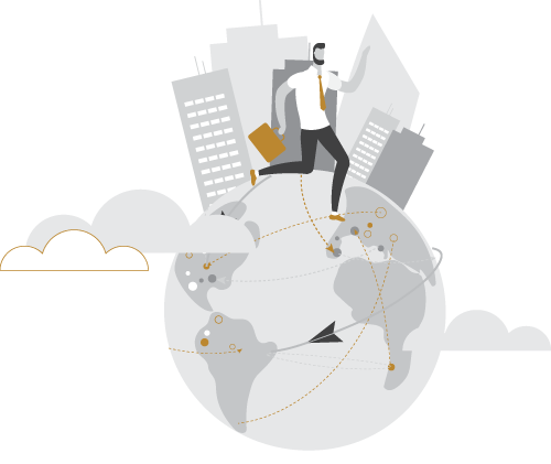 Illustration_Worker around the world Illustration_Worker around the world