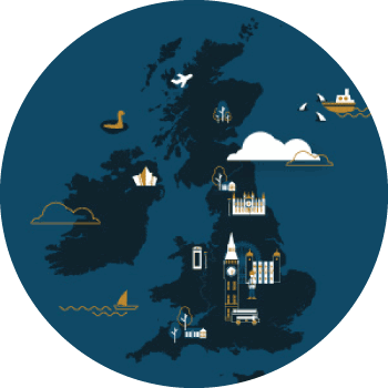Illustrated map of the UK Illustrated map of the UK