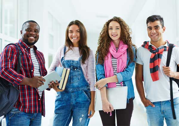 Study Abroad Students Standing in a Line Study Abroad Students Standing in a Line