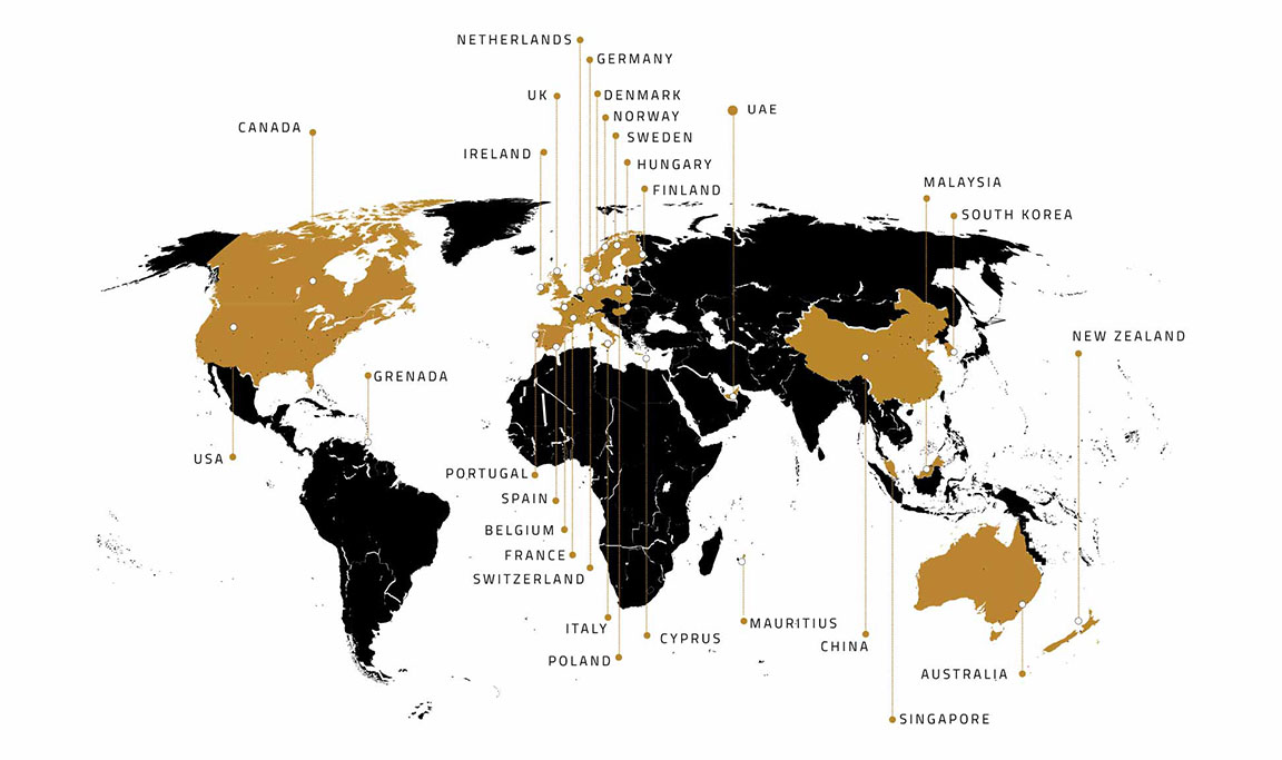 Study Abroad university destinations map