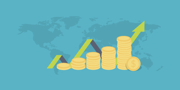 Graphic of increasing piles of coins Graphic of increasing piles of coins