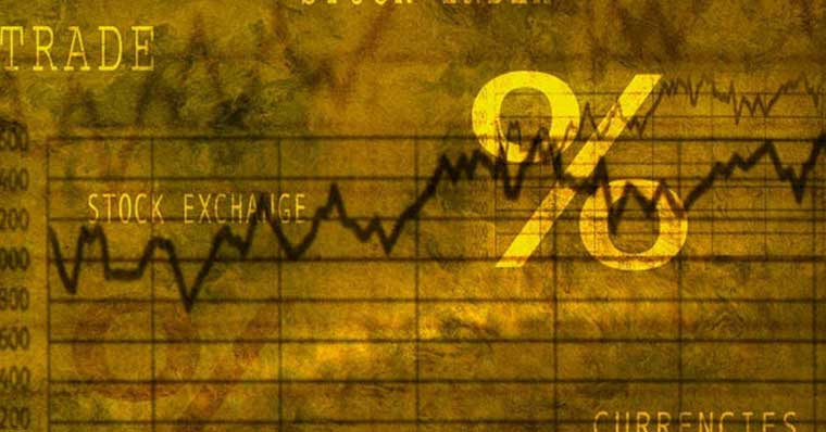 Old graph paper with stock line